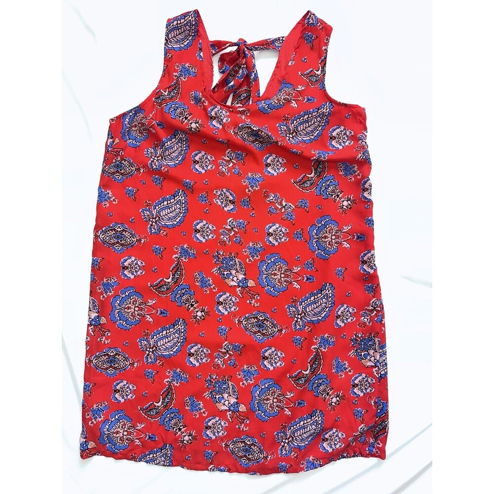 Paraphrase Dress Business Casual Retro Paisley Sleeveless Boho Red Size 12 Women